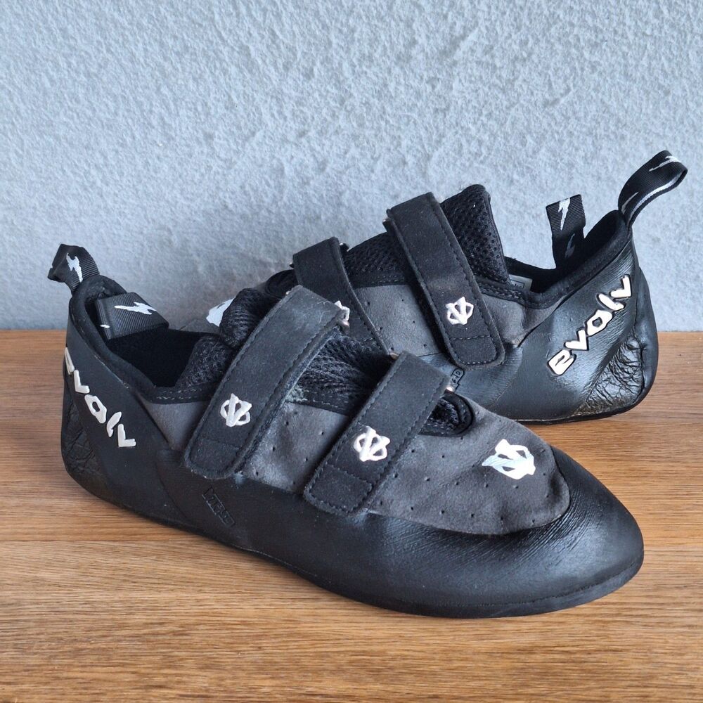Evolv Defy VTR 3D Mens US 11 44.5 Black Ecotrax Double Strap Rock Climbing Shoes